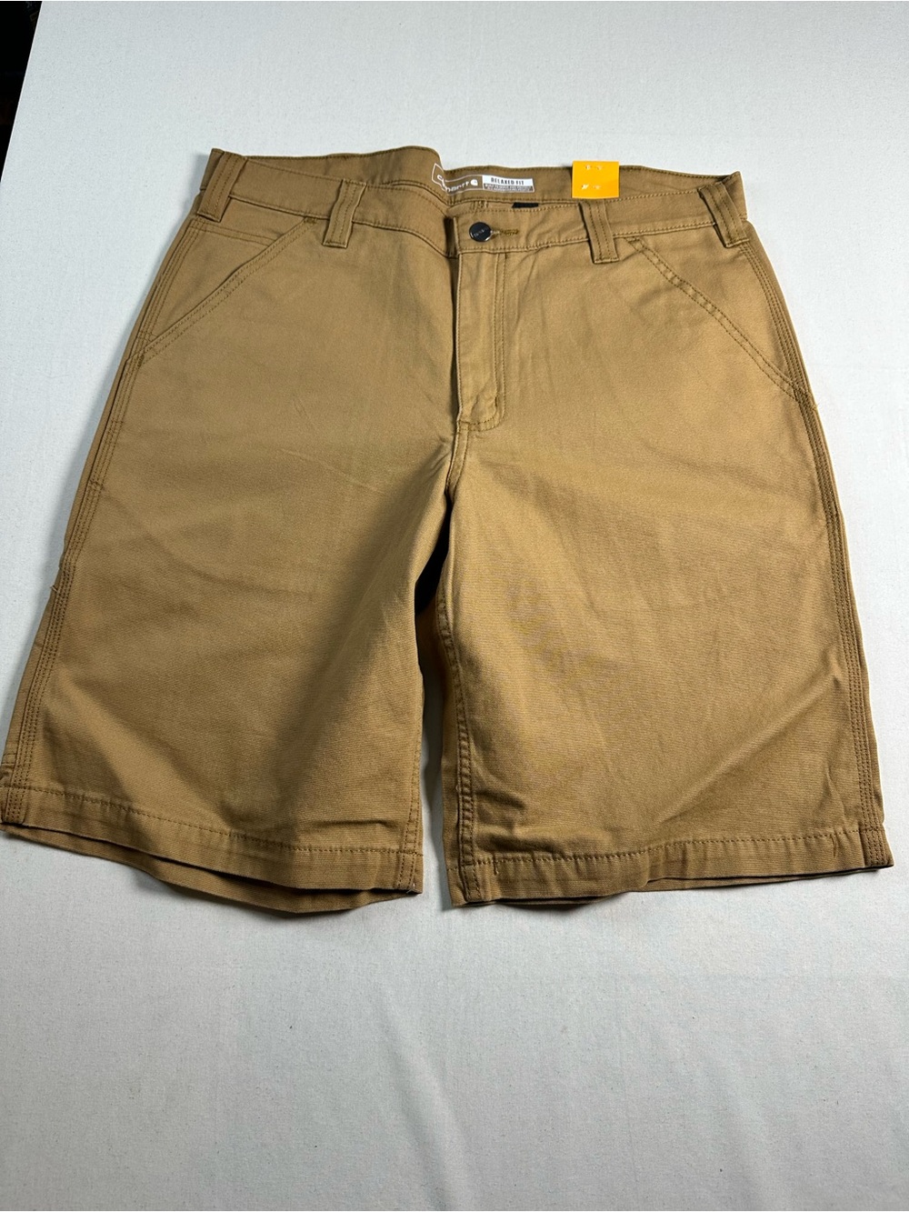 Carhartt Relaxed Fit 10" Rigby Canvas Shorts Hickory 34 waist